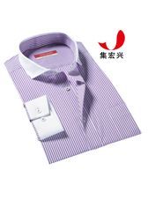 男士紫色条纹衬衫定制